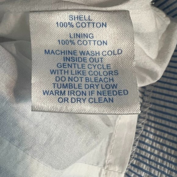 Southern Tide Seersucker Dress Size 10 Blue Stripe Ruffle Beach Preppy - Picture 9 of 9